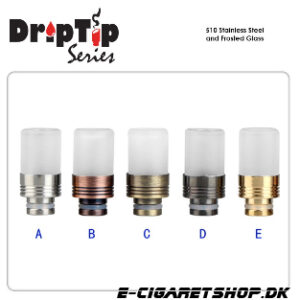 Drip Tip - Glass - 510 Stainless Steel and Frosted