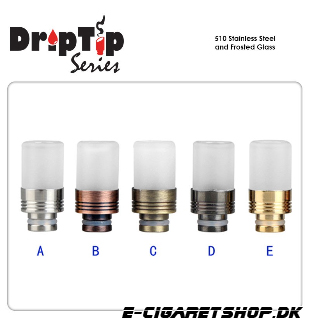 Drip Tip - Glass - 510 Stainless Steel and Frosted
