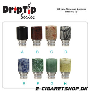 Drip Tip - Stainless Steel - 510 Jade Stone and St